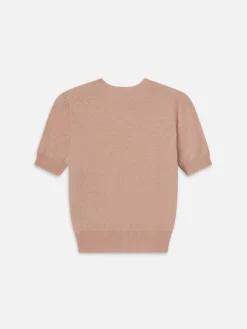 FRAME Pointelle Puff Sleeve Sweater in<Women Sweaters
