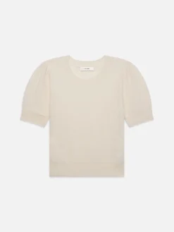 FRAME Pointelle Puff Sleeve Sweater in<Women Sweaters