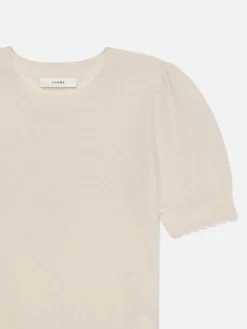 FRAME Pointelle Puff Sleeve Sweater in<Women Sweaters