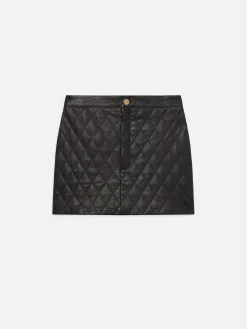 FRAME Quilted Leather Skirt in<Women Leather & Suede|Skirts & Shorts