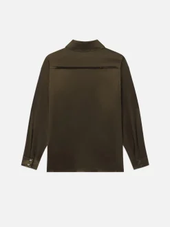 FRAME Raw Edge Double Pocket Shirt in Rich Military<Women Tops & Blouses