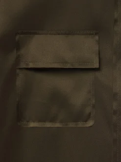 FRAME Raw Edge Double Pocket Shirt in Rich Military<Women Tops & Blouses