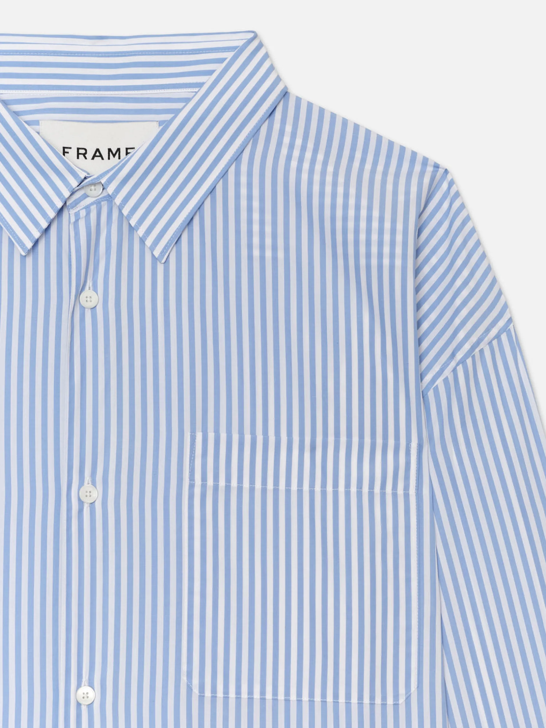 FRAME Relaxed Blue Striped Shirt in Blue Stripe< Shirts