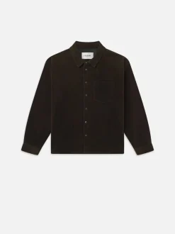 FRAME Relaxed Corduroy Overshirt in Dark Olive< Jackets & Coats|Shirts
