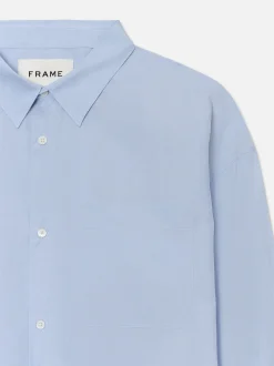 FRAME Relaxed Cotton Shirt in Light Blue< Shirts
