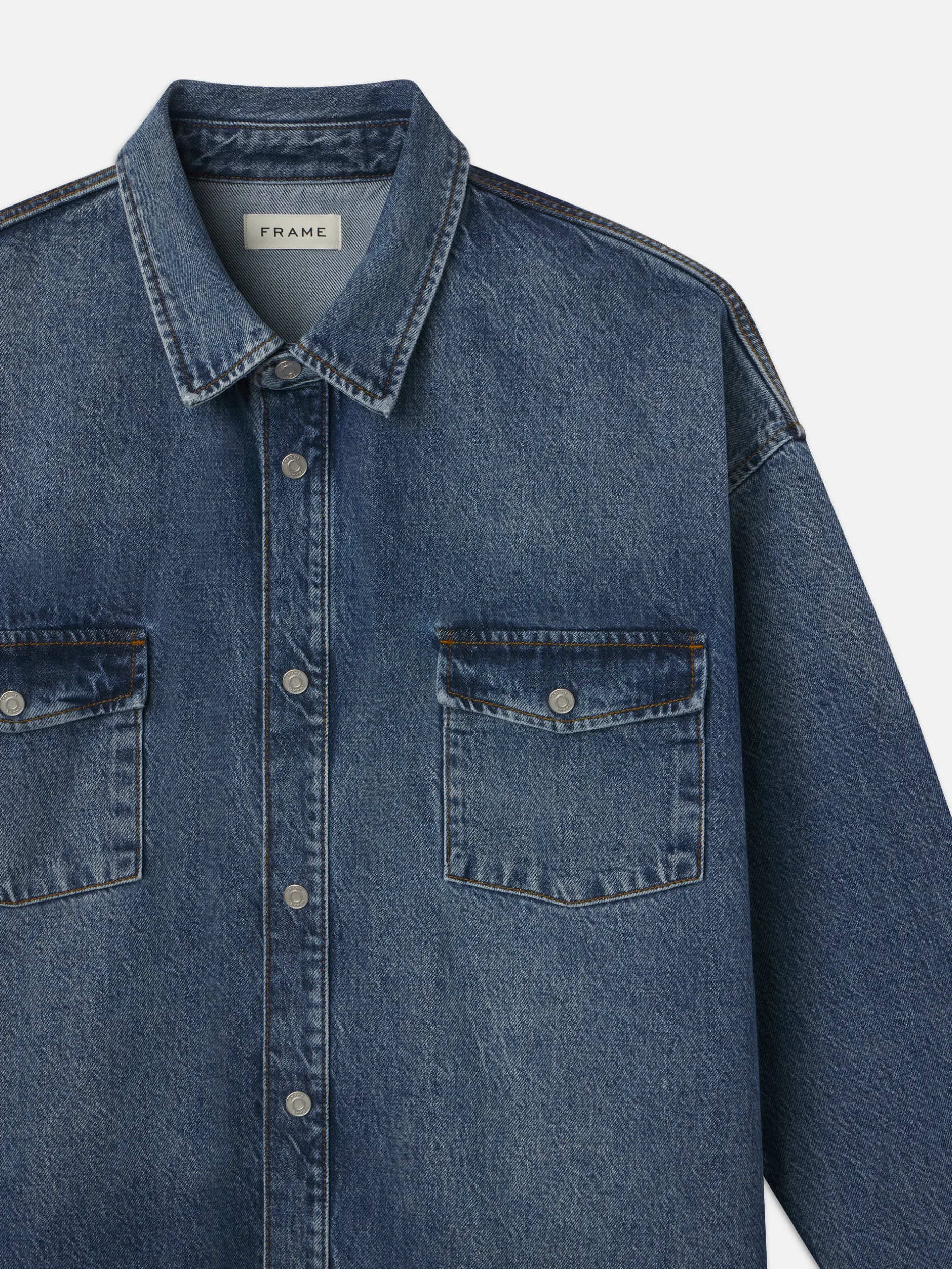 FRAME Relaxed Denim Shirt in< Denim Shirts|Shirts