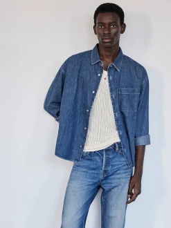 FRAME Relaxed Denim Shirt in Dark Ocean< Denim Shirts|Shirts