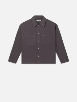 FRAME Relaxed Double Pocket Shirt in Slate Gray< Denim Shirts|Shirts