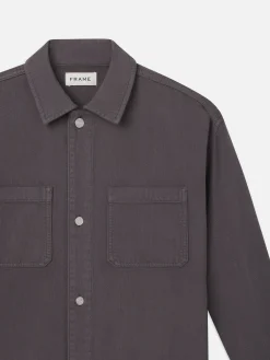 FRAME Relaxed Double Pocket Shirt in Slate Gray< Denim Shirts|Shirts