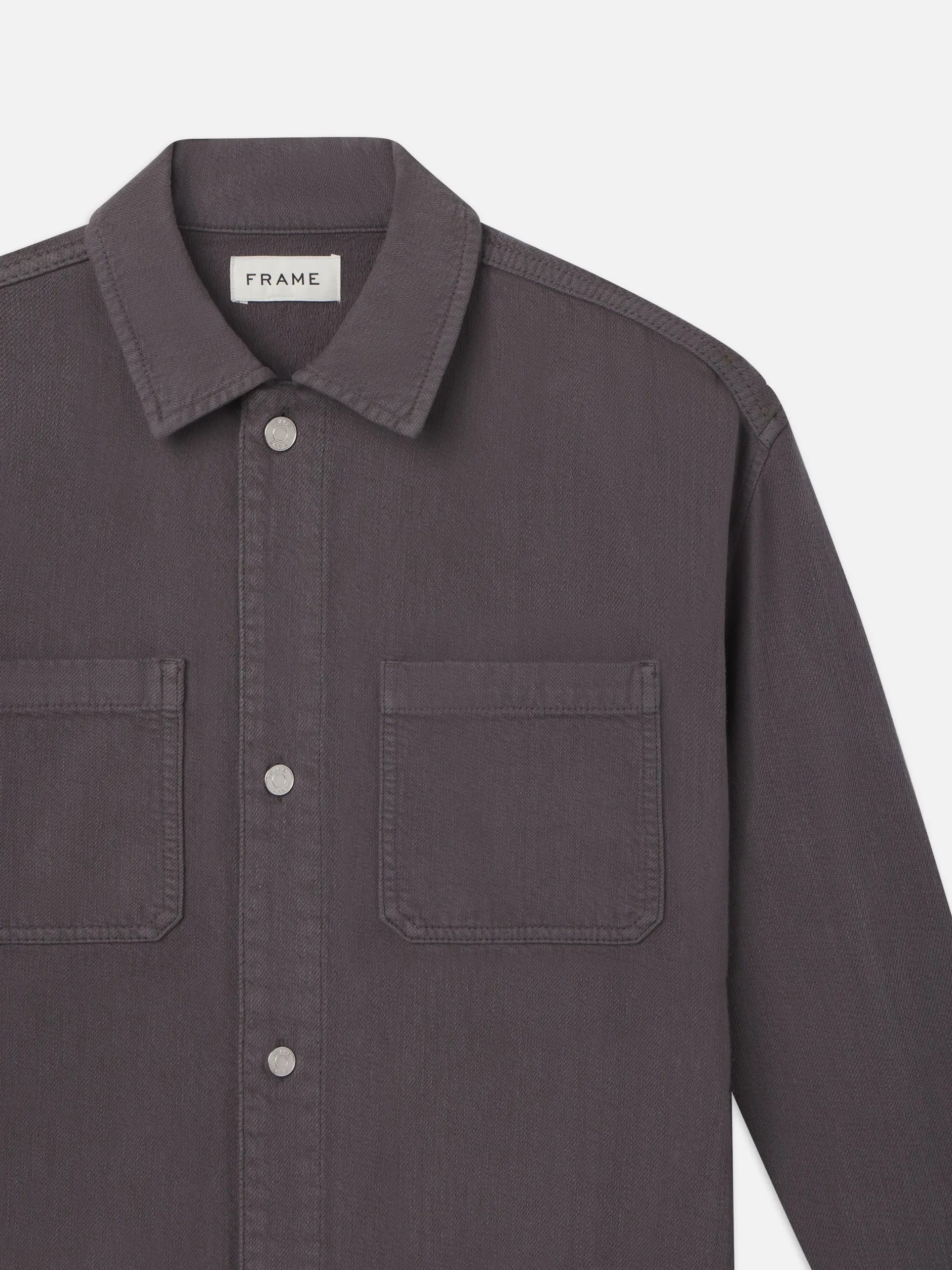 FRAME Relaxed Double Pocket Shirt in Slate Gray< Denim Shirts|Shirts