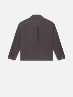 FRAME Relaxed Double Pocket Shirt in Slate Gray< Denim Shirts|Shirts