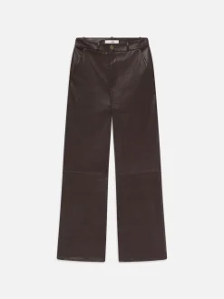 FRAME Relaxed Leather Trouser in Chocolate Brown<Women Leather & Suede|Pants