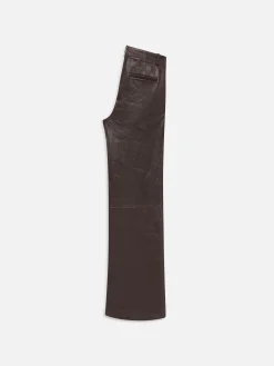 FRAME Relaxed Leather Trouser in Chocolate Brown<Women Leather & Suede|Pants