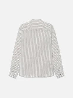 FRAME Relaxed Striped Shirt in Black White Stripe< Shirts