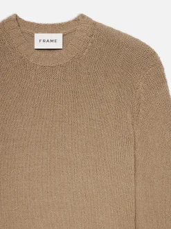 FRAME Rib Crewneck Sweater in Light Brown< Sweaters & Hoodies