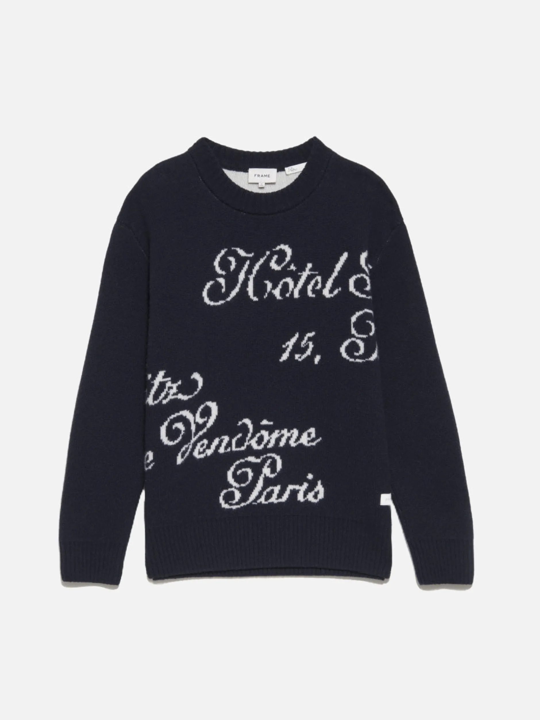 FRAME Ritz Mens Crew Sweater in Navy Multi< Sweaters & Hoodies
