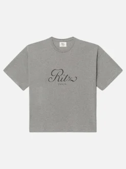 FRAME Ritz Men's Cropped Relaxed T Shirt in Heather Grey< Tees & Polos