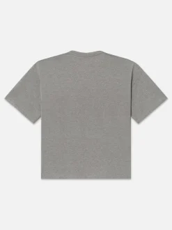 FRAME Ritz Men's Cropped Relaxed T Shirt in Heather Grey< Tees & Polos