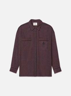 FRAME Ritz Women's Pajama Shirt in Bordeaux Multi<Women Tops & Blouses