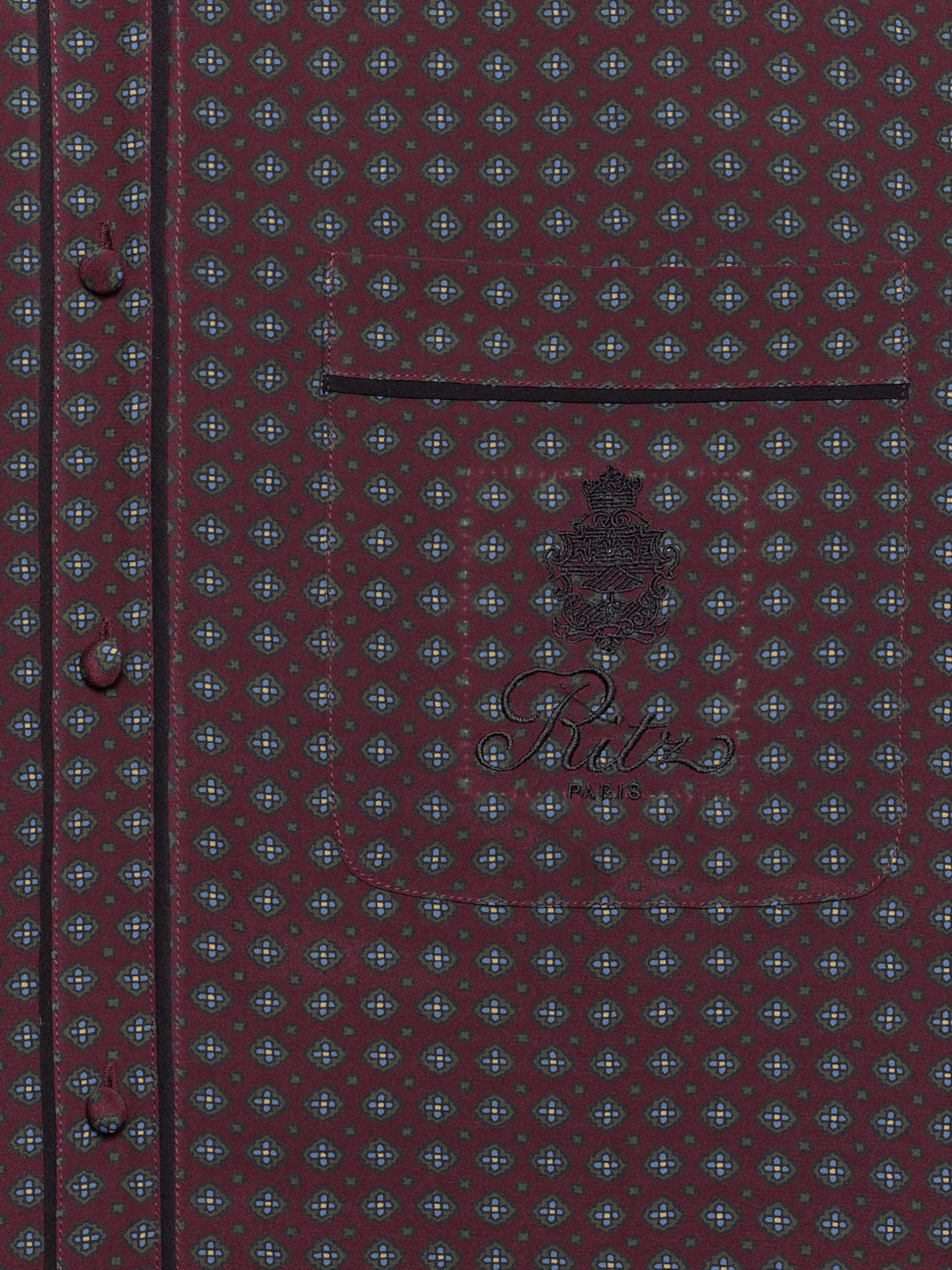 FRAME Ritz Women's Pajama Shirt in Bordeaux Multi<Women Tops & Blouses