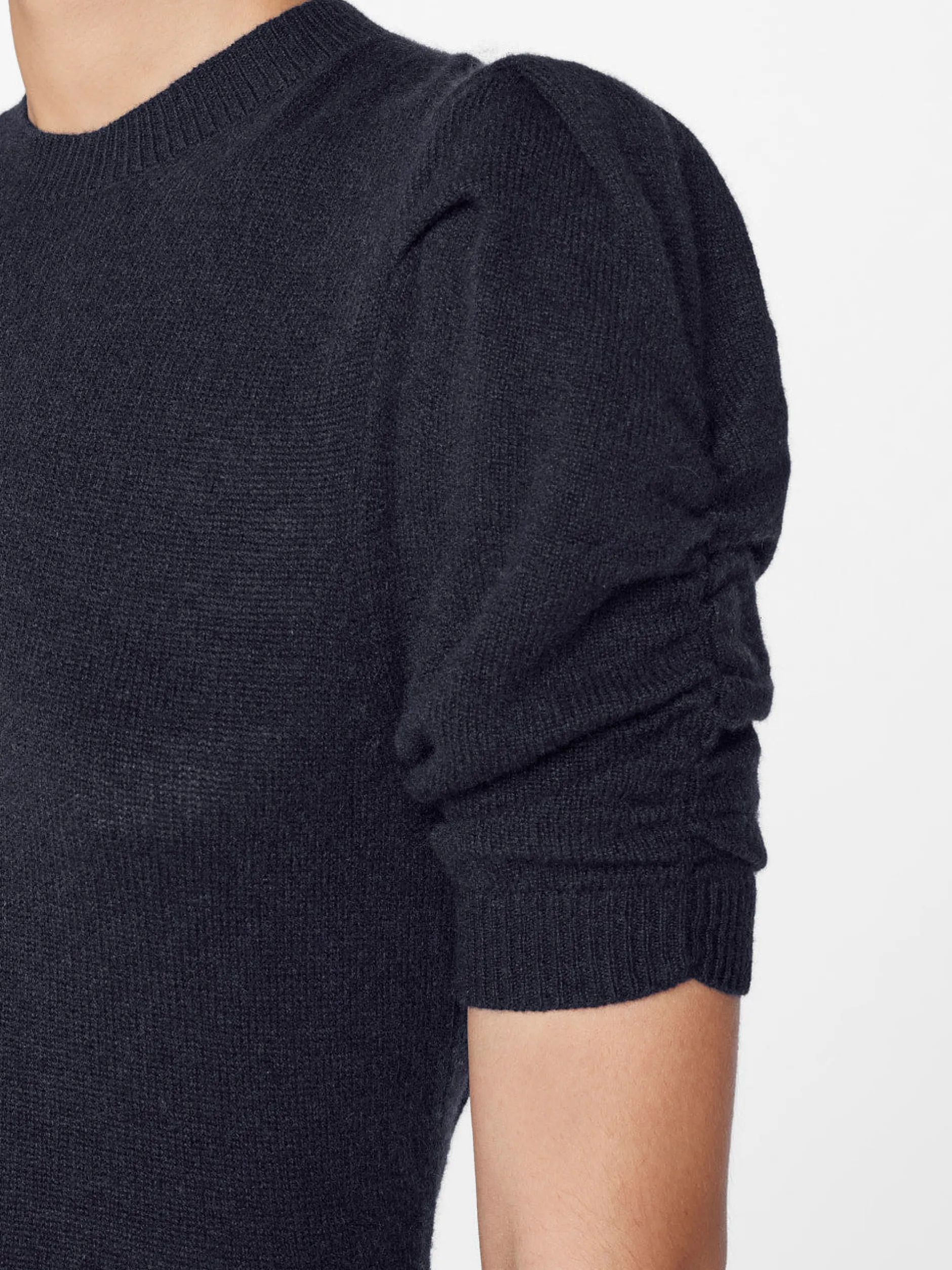 FRAME Ruched Sleeve Cashmere Sweater in<Women Sweaters