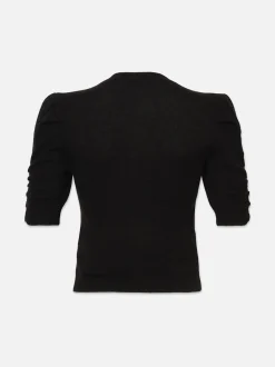 FRAME Ruched Sleeve Cashmere Sweater in<Women Sweaters