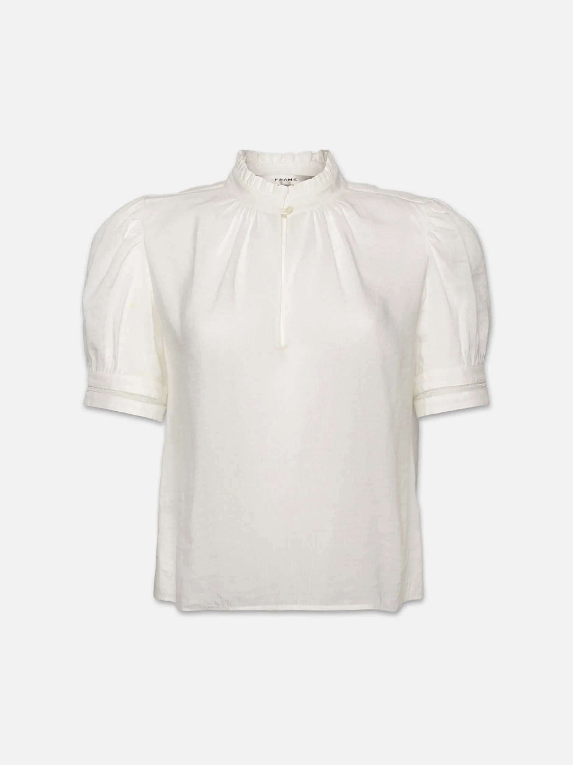 FRAME Ruffle Collar Inset Lace Top in<Women Tops & Blouses