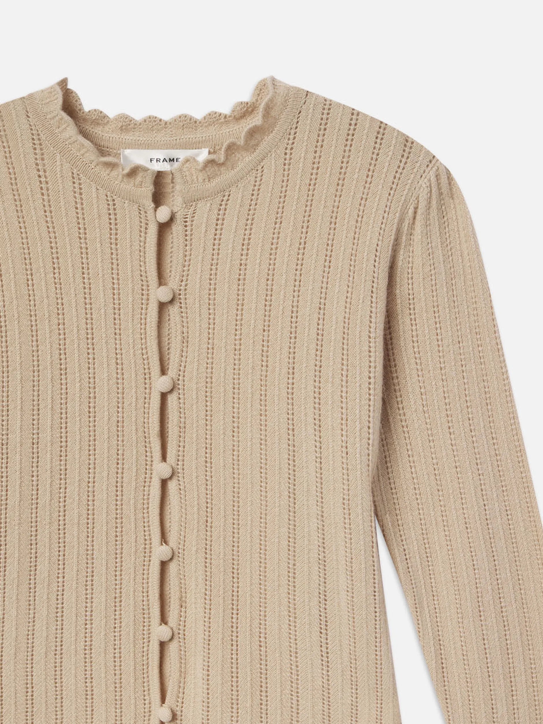FRAME Ruffle Neck Cardi in<Women Sweaters