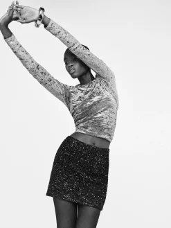 FRAME Sequin Mini Skirt in<Women Skirts & Shorts