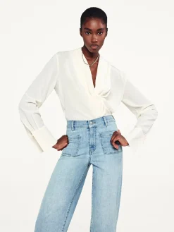FRAME Shawl Collar Blouse in<Women Tops & Blouses