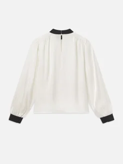 FRAME Shirred Mock Neck Blouse in<Women Tops & Blouses
