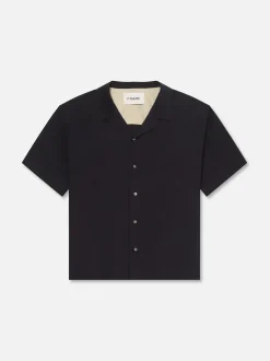 FRAME Short Sleeve Camp Collar Shirt in Dark Navy< Shirts