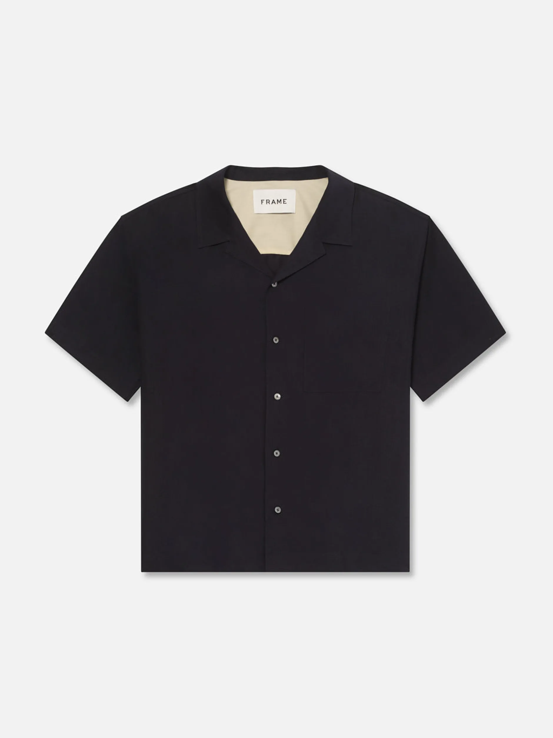 FRAME Short Sleeve Camp Collar Shirt in Dark Navy< Shirts