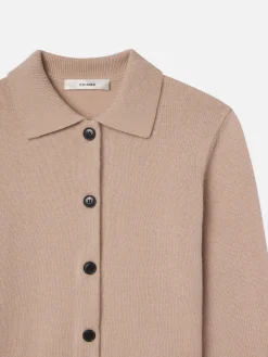 FRAME Shrunken Cashmere Cardi in Almond Pink<Women Sweaters