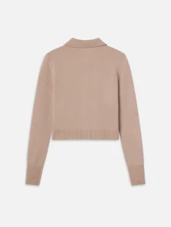 FRAME Shrunken Cashmere Cardi in Almond Pink<Women Sweaters