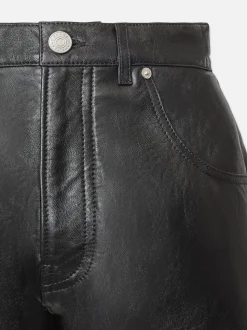 FRAME Side Slit Leather Short in<Women Leather & Suede|Skirts & Shorts