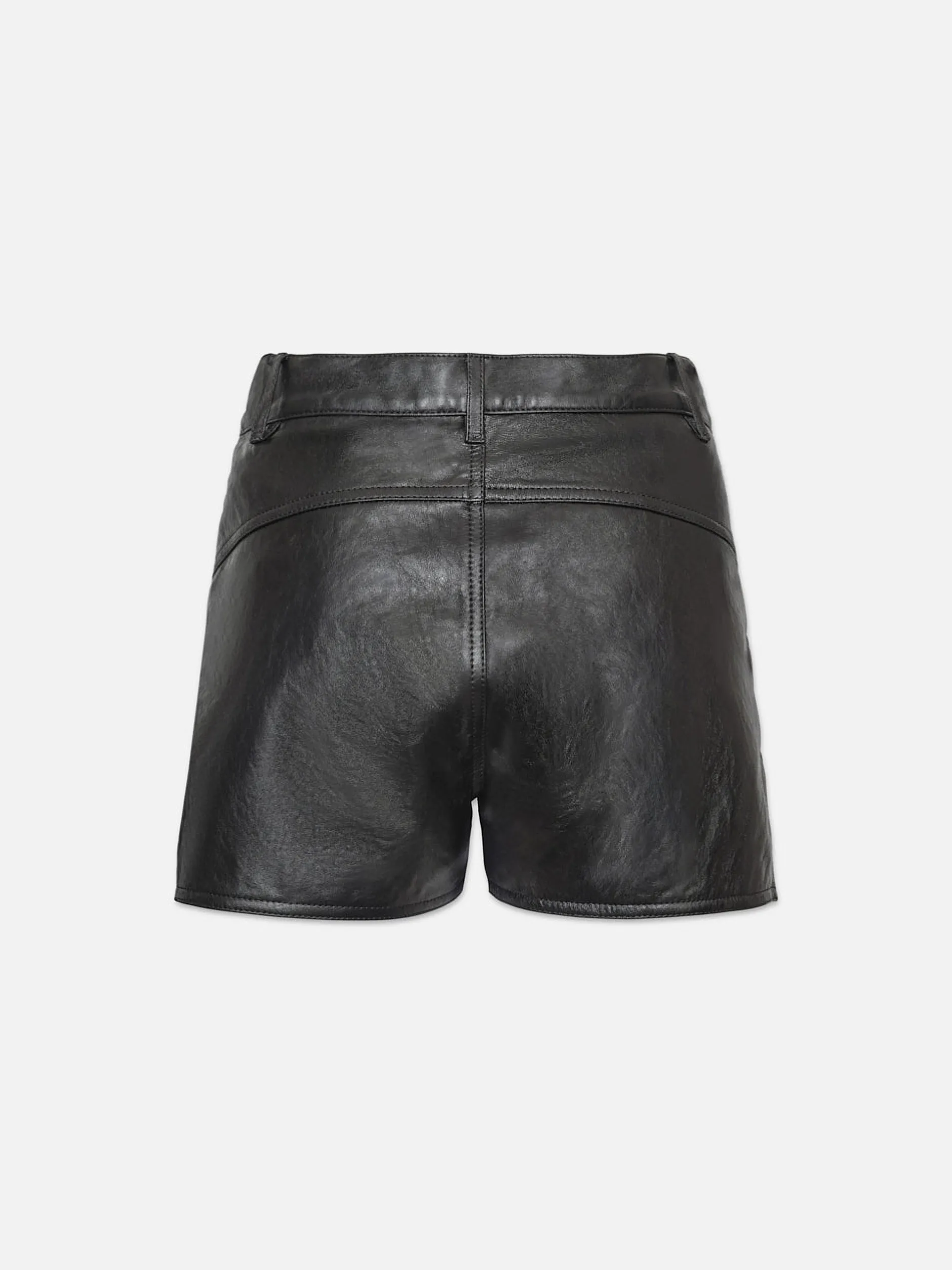 FRAME Side Slit Leather Short in<Women Leather & Suede|Skirts & Shorts