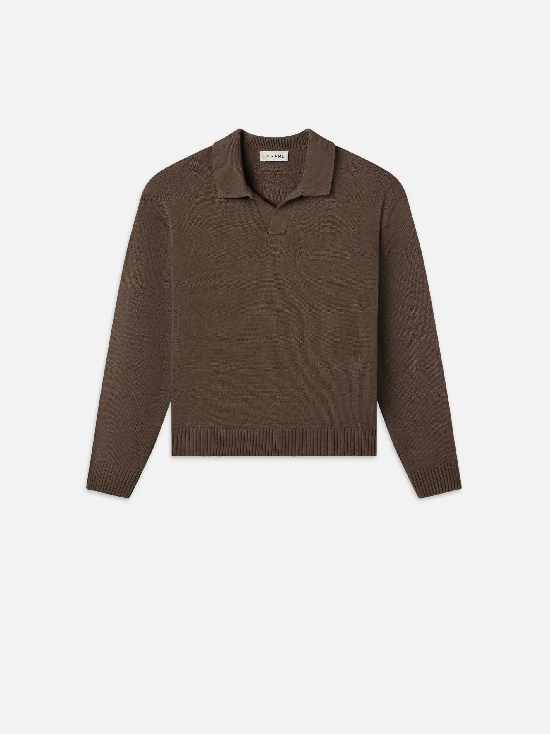 FRAME Silk Blend Polo Sweater in Soft Mocha< Sweaters & Hoodies