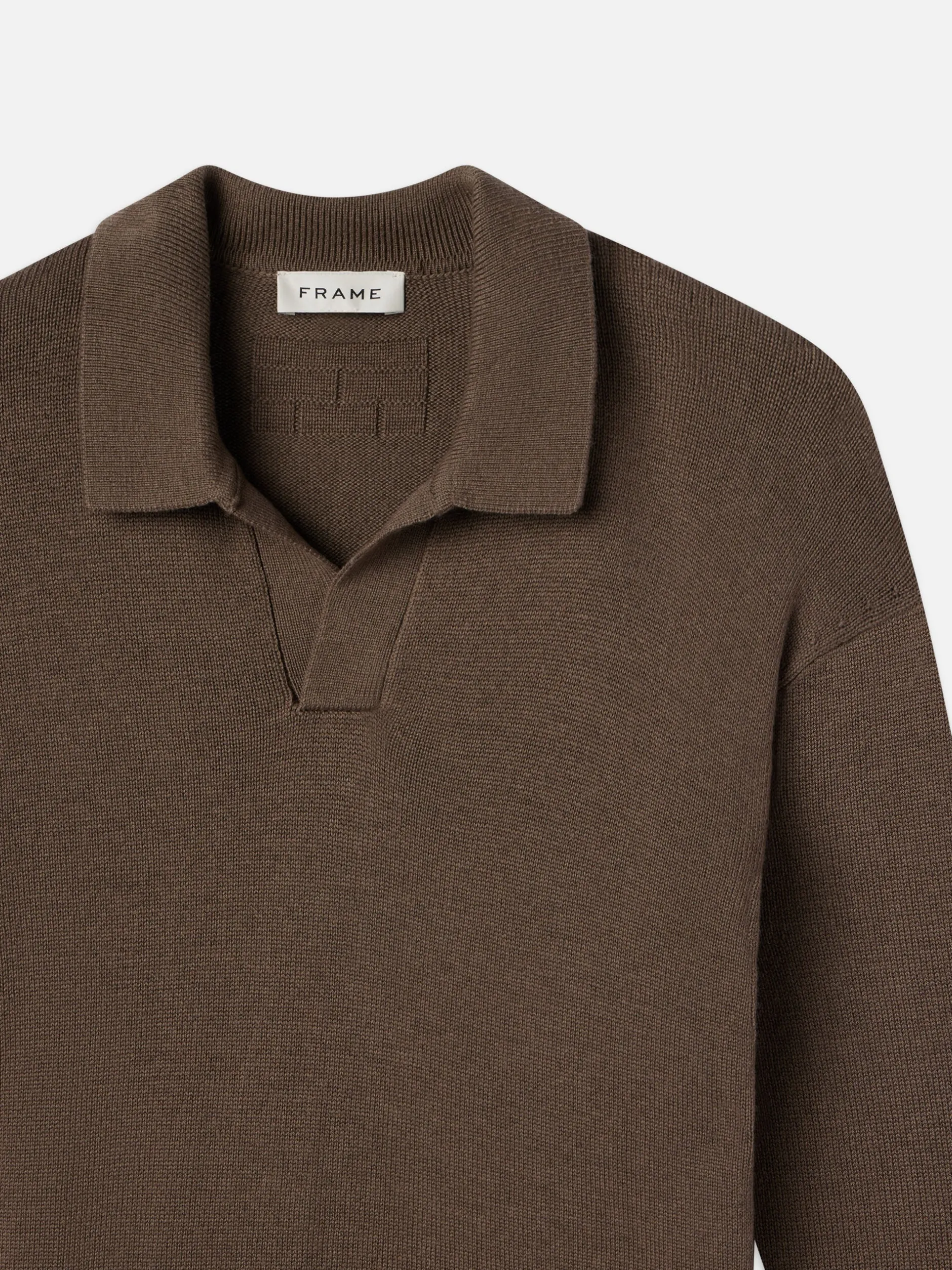 FRAME Silk Blend Polo Sweater in Soft Mocha< Sweaters & Hoodies