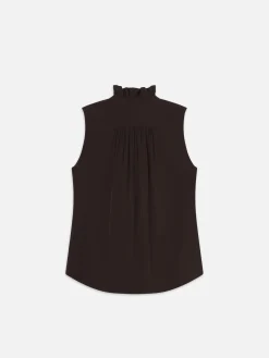 FRAME Sleeveless Ruffle Front Blouse in<Women Tops & Blouses