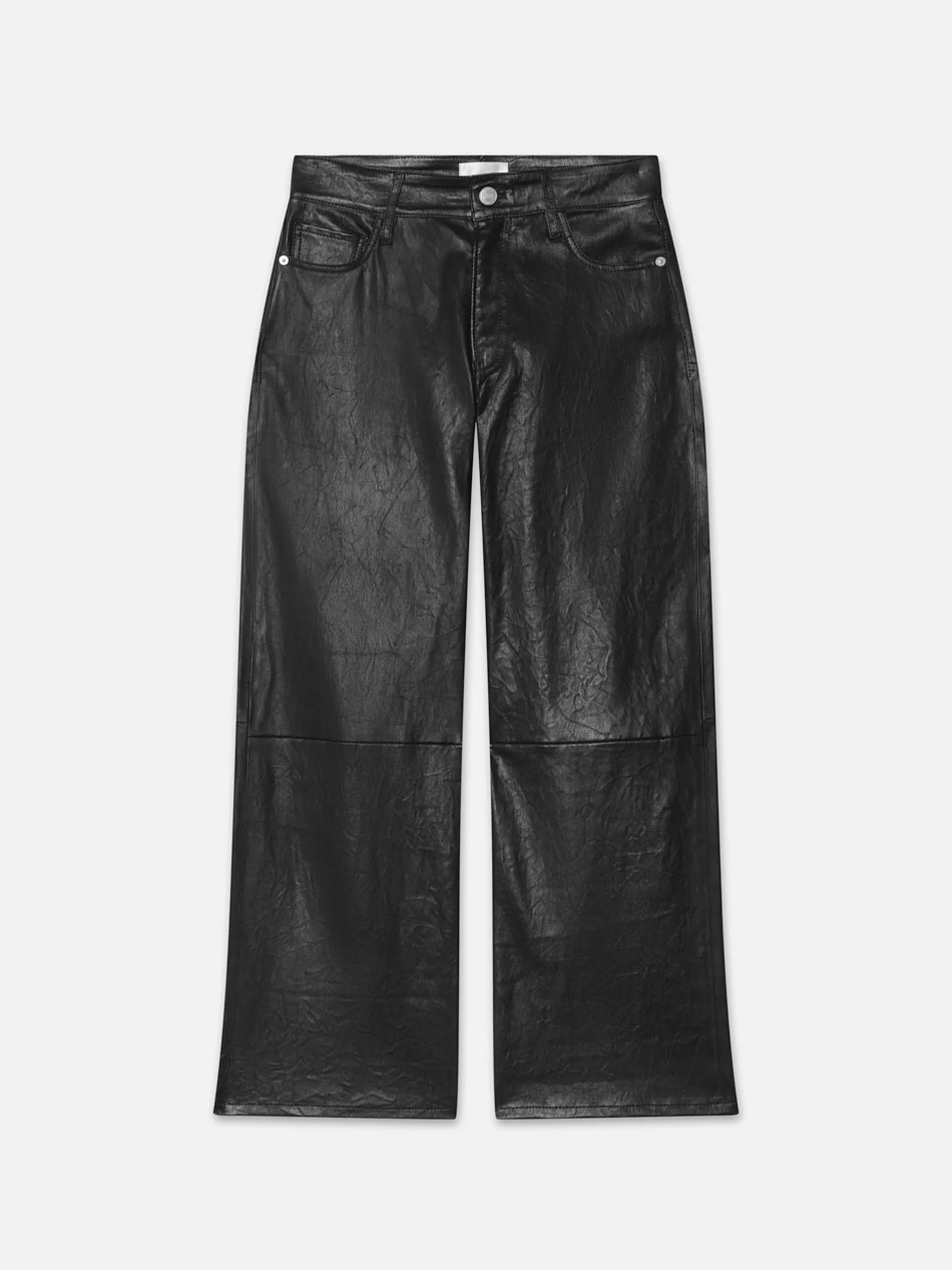 FRAME Slim Palazzo Crop Leather Trouser in<Women Leather & Suede|Pants