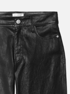 FRAME Slim Palazzo Crop Leather Trouser in<Women Leather & Suede|Pants