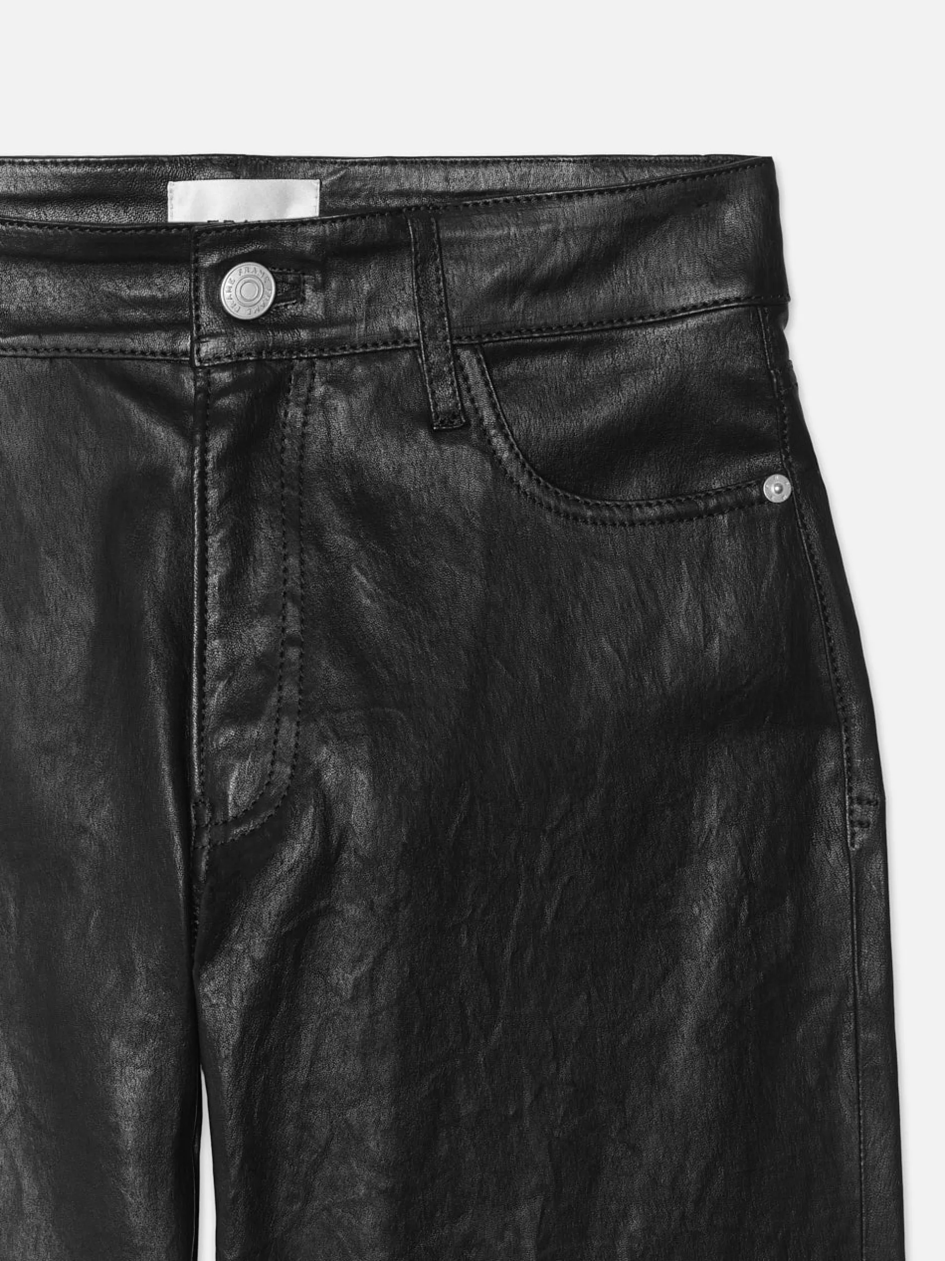 FRAME Slim Palazzo Crop Leather Trouser in<Women Leather & Suede|Pants