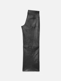 FRAME Slim Palazzo Crop Leather Trouser in<Women Leather & Suede|Pants