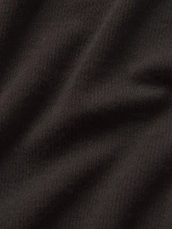FRAME Slinky Long Sleeve Rib Henley in Chocolate Brown<Women Tanks & Tees