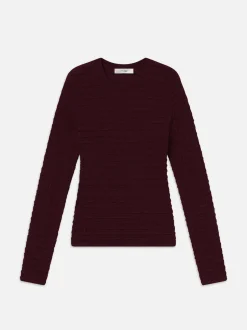 FRAME Smocked Long Sleeve Crewneck in<Women Tops & Blouses|Sweaters