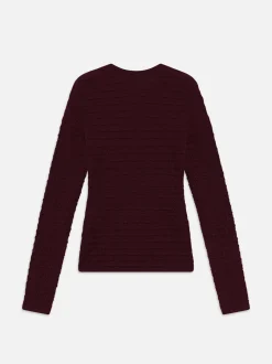 FRAME Smocked Long Sleeve Crewneck in<Women Tops & Blouses|Sweaters