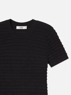 FRAME Smocked Short Sleeve Sweater in<Women Tops & Blouses