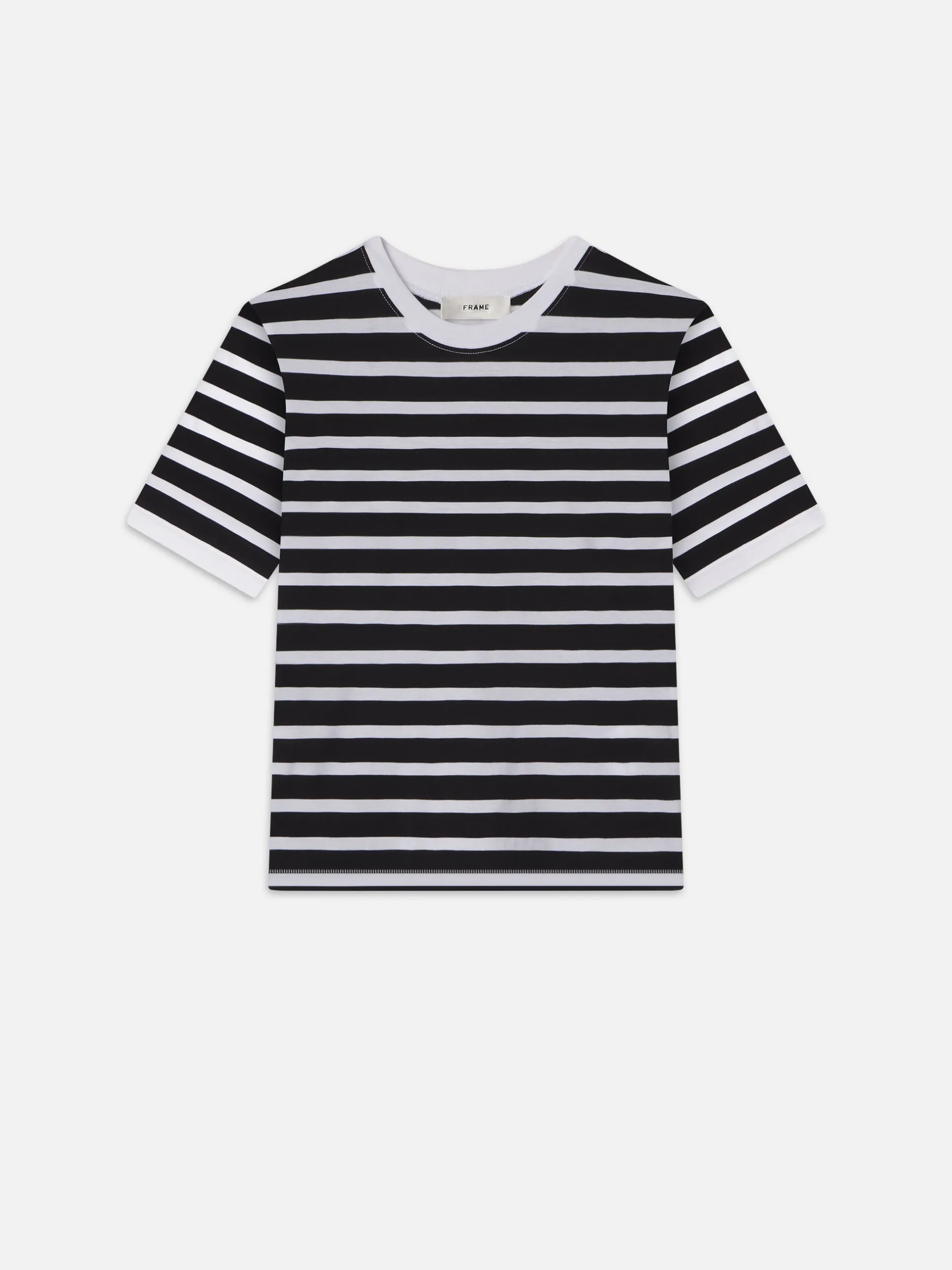 FRAME Striped Baby Tee in Black Multi<Women Tanks & Tees