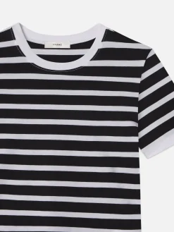 FRAME Striped Baby Tee in Black Multi<Women Tanks & Tees